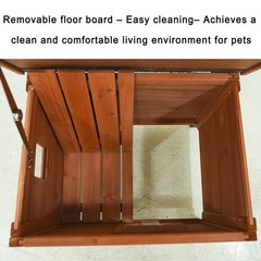 Outdoor Cat House Waterproof Wood Shelter for Feral Cats Rabbits Dogs