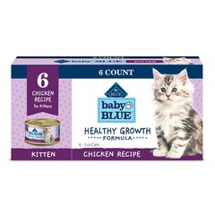 Baby BLUE Natural Kitten Wet Cat Food Chicken Recipe Multi-Pack 3-oz Cans