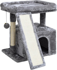 Small Cat Tree for Indoor Cats，Cat Tower with Scratching Post and Board，Cat Hous