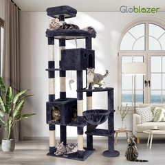 Giant Cat Tree, 83 inch Cat Tree for Indoor Cats Large Adult, Dark Grey