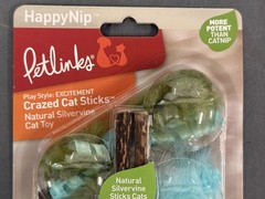 (4) Petlinks HappyNip Crazed Cat Sticks Natural Silvervine Cat Toys – Blue/Green