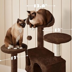 54in Cat Tree Tower Condo Cat Furniture with Scratching Post Kittens Pet House