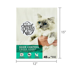 (2 pack) Special Kitty Clumping Clay Cat Litter, Fresh Scent, 45 lbs Box