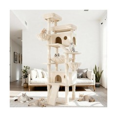 80 Inch Cat Tree, Large Cat Tower with 9 Scratching Posts, 2 Perches, 2 Caves…