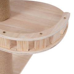 Wooden Floor to Ceiling Cat Tree Tower Natural Sisal Rope Scratching Post