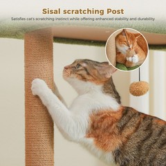 PAWZ Road Multi-level Cat Tree for Large Cats Cat Tower with Top Large Perch Bed