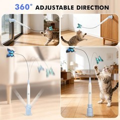 Wortade Interactive Cat Toys for Indoor Cats, Automatic Butterfly blue