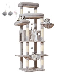 Taoqimiao 71 Inches Cat Tree for Large Cats 20lbs+, 3 Giant Perches, Multi-Le…