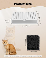 Cat Water Fountain Filters 6 Pack With 6 Sponges Replacement Cartridge Kit