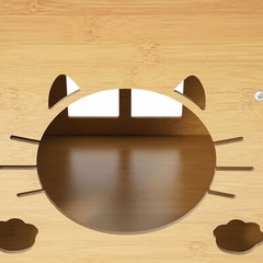 17.7*11*17.7“ Log Color Corrugated Cardboard Cat Scratcher House With Cushion