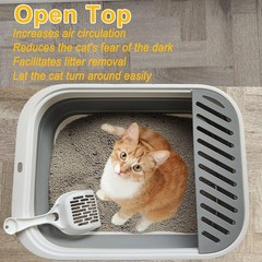 Low Entry Kitten Litter Box Collapsible Shallow Litter Box Senior Cats