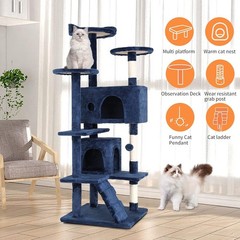 54in Multi-Level Cat Tree Tower Furniture Activity Center with Scratching Posts