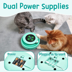 Cat Toys 2-In-1 Interactive Cat Toys for Indoor Cats, Automatic Cat Toy Balls, M