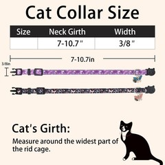 Cat Collar Breakaway, 2 Pack Cotton Kitten Collars with 7-11”, Butterfly