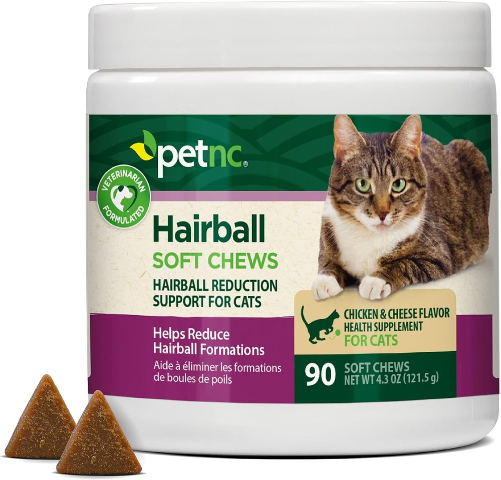Hairball Soft Chews for Cats 90 Count Chicken Cheese Flavor Digestive Health