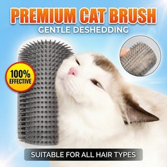 Self Grooming Cat Corner Brush Wall Mounted Pet Massager Hair Remover Grooming