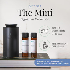 ‘The Mini’ Gift Set, Mini Essential Oil Diffuser with Green Tea Lemongrass & Fre