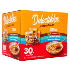 Hartz Delectables Stew Lickable Wet Cat Treats Variety Pack, 30 Count