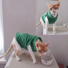 Solid Color Cat Clothes Winter Soft Kitten Sweater Sphinx Cat Fleece Vest Jacket