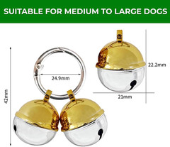 Extra Loud Cat & Dog Collar Bell, Durable Brass Charms, 2 Pack (Gold & Silver)