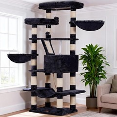 Tall Cat Tree Large Cat 80-inch Multi-Level Cat Tower Indoor Cats W/ Large
