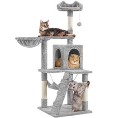 54in Cat Tree | Multi-Level Cat Tower w/Spacious Perch, Cozy Condo and Hammock
