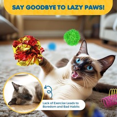 SunGrow Cat Toy Variety Pack, Feline Entertainment for 30 Pcs, Assorted Color