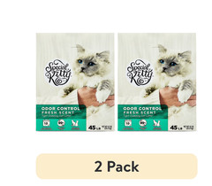 (2 pack) Special Kitty Clumping Clay Cat Litter, Fresh Scent, 45 lbs Box