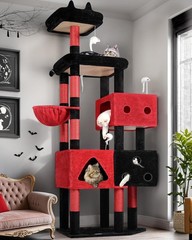 Extra Large Cat Tower 81-inch Tall Cat Tree Big Cats 20 lbs XXL Heavy Duty Cat