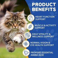 Taurine Supplement for Cats Liquid Drops – Supports Heart, Blue & White