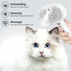 Dog Brush Cat Brush for Shedding, 3 in 1 Self Cleaning Steam Dog and Kitty Brush