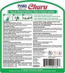 INABA Churu Cat Treats, Lickable, Squeezable Creamy Purée Cat Treat with Green T