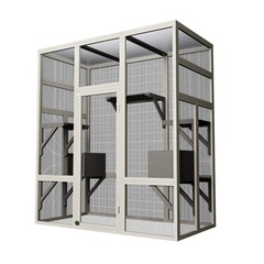 Large Outdoor Catio Wooden Cat House Enclosure with 5 Platform & 2 Resting Boxes
