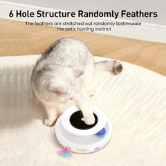 2 in 1 Smart Cat Toys Automatic Feather Fun Ball Toy Set for Cat Dog 5 Modes Ele