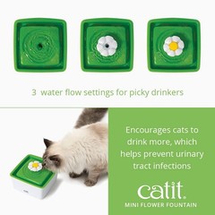 Catit Flower Fountain 1.5L Ergonomic Design Triple Action Filter Cat Water Di…