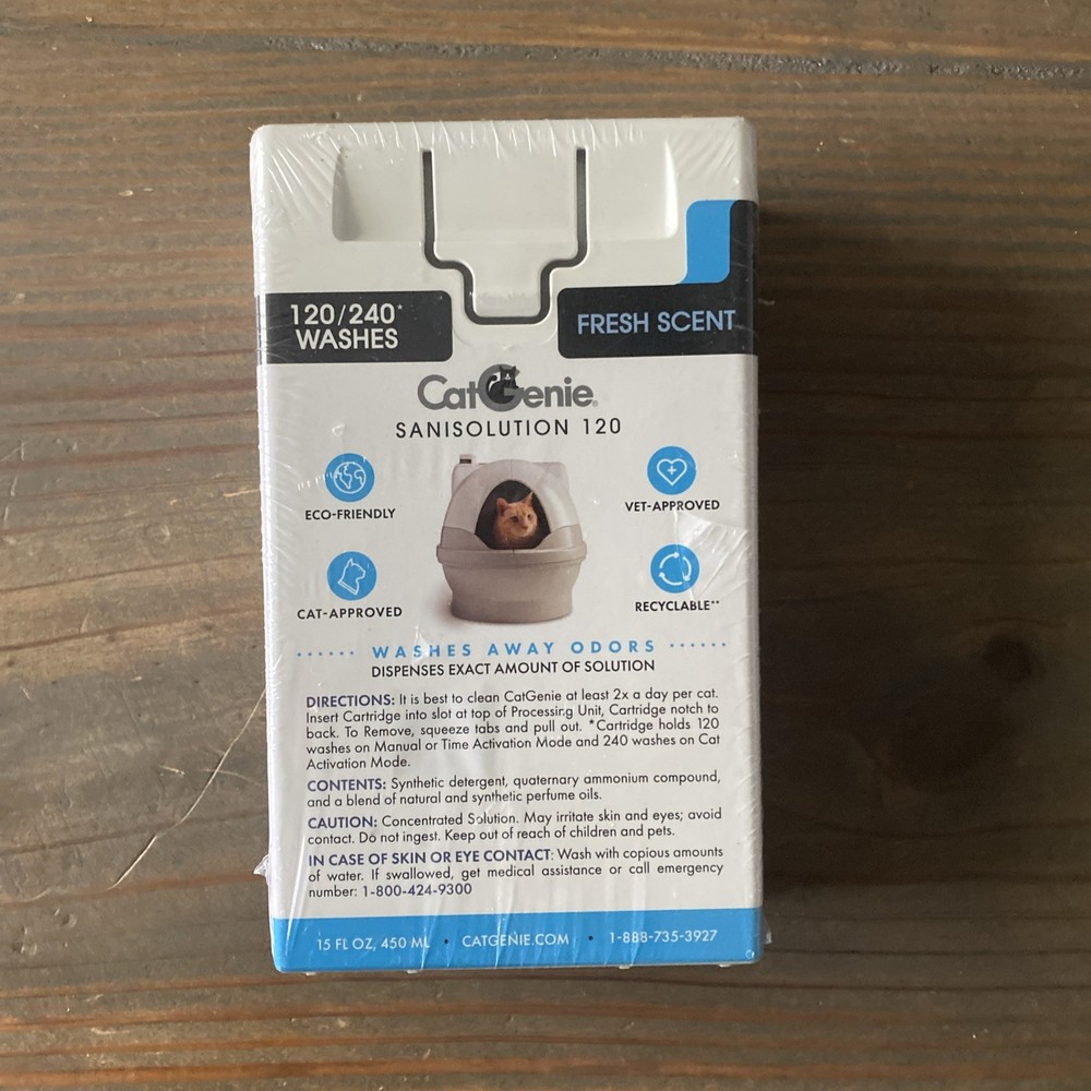 CatGenie SaniSolution 120 Self Cleaning Litter Box Fresh Scent Cartridge Cat