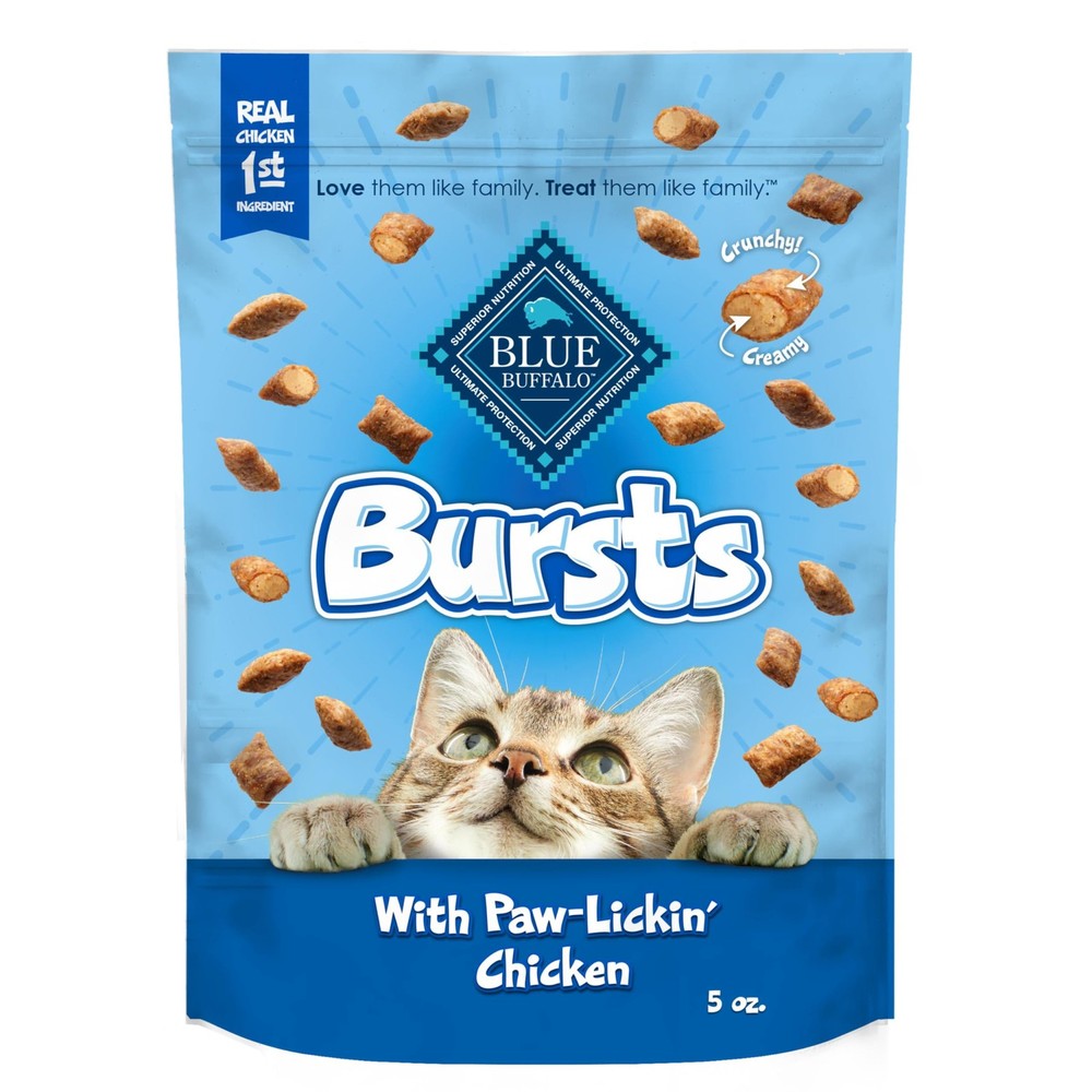 Blue Buffalo Bursts Crunchy & Creamy Cat Treats, Great 5 ounce (Pack of 1)