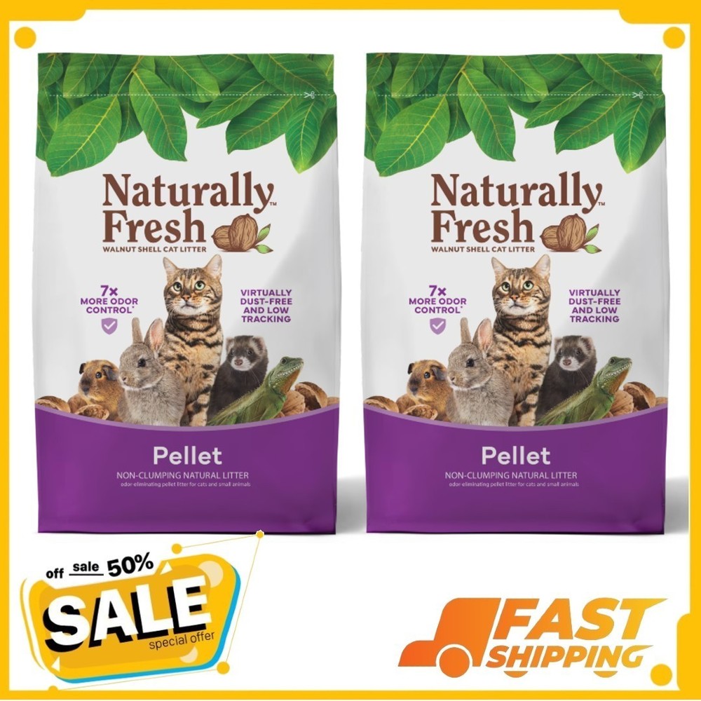 ( 2 Pack ) Naturally Fresh Walnut-Based Pellet Non-Clumping Cat Litter 26 lb
