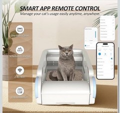 Self Cleaning Multiple Cats Litter Box,Open-Top Automatic Litter Box,App Control