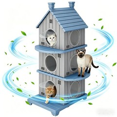Cat House Outdoor, Resin Cat Houses for Outdoor Indoor Cats, Outdoor Cat Hous…