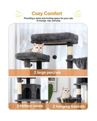 Cat Tree, 81-Inch Tall Cat Tower with Scratching Post, Plush Multi-Level Cat …