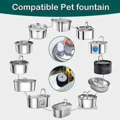 40pcs Cat Fountain Filters Replacement for 67/108/135oz Pet Drinking Replacement