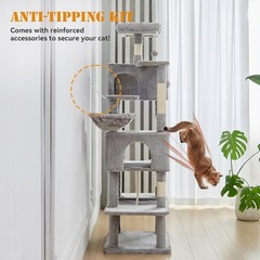 Multi-Level Cat Tree Tower Multiple Cats W/ Scratching Posts Condos Hammock New