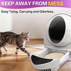 120 Pack Litter Robot 4 Waste Bags, Drawstring Litter Box Liners, Cat Litter …