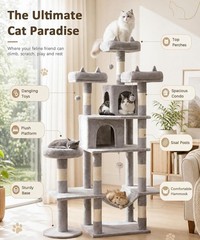 Heavy Duty Cat Tree for Indoor Cat 71 Inch Large Cat Tower with Scratching Post