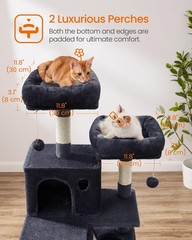 Cat Tree, 66.1-Inch Large Cat Tower, Multi-Level Plush Condo with 13 Scratchi…